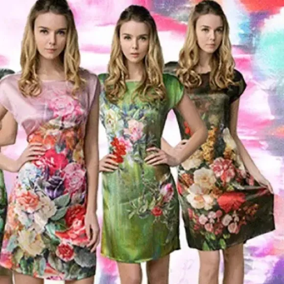 NWT 100% PURE MULBERRY SILK HAND PAINTED DRESS LUXURY TUNIC