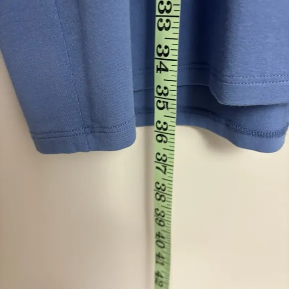 NWT $178 EILEEN FISHER ~ BLUE BOXY CREW NECK DRESS LARGE STRETCH QUIET LUXURY