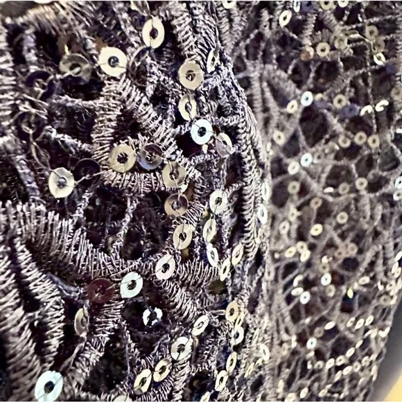 NWT! $398! Kay Unger Sequin Lace Navy Midnight Blue Sparkle SheathDress Size 10