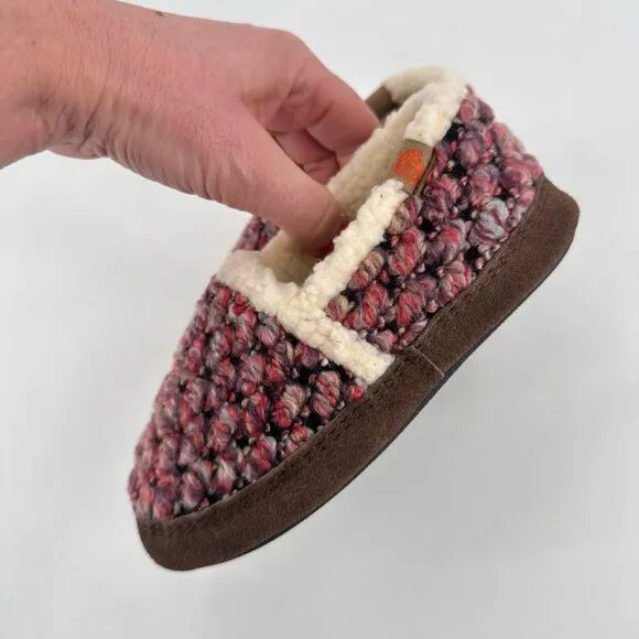 NWT Acorn Jam Kids Toddler Fleece Slip On Mule Slippers Raspberry Size 12-13