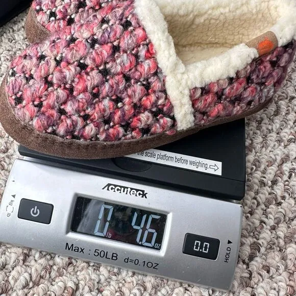 NWT Acorn Jam Kids Toddler Fleece Slip On Mule Slippers Raspberry Size 12-13