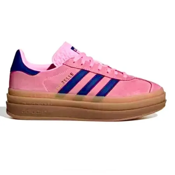 NWT Adidas Originals 2022 Release Gazelle Pink Glow/Blue/Gum Sneaker