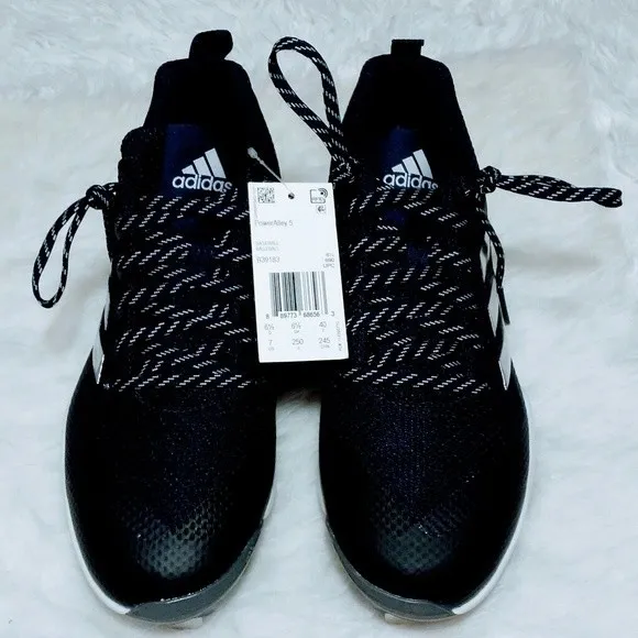 NWT Adidas PowerAlley 5 Baseball Cleats US 7 Metal Spikes Athletic Turf Shoes