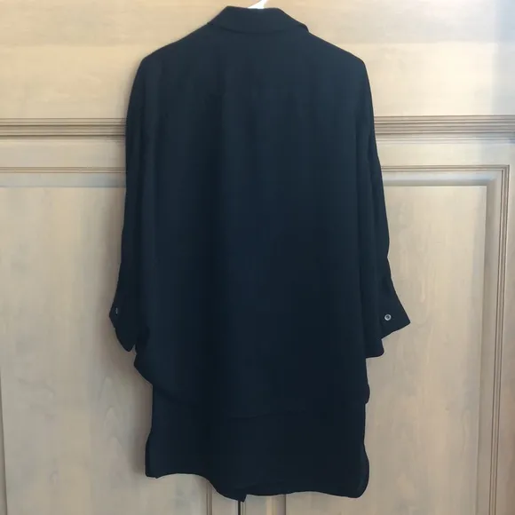 NWT Alexander Wang double layered Matrix capelet button up minimalist chic dress