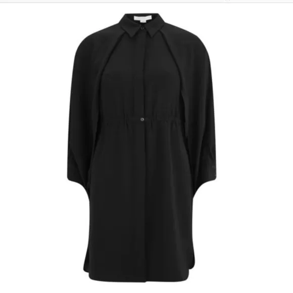 NWT Alexander Wang double layered Matrix capelet button up minimalist chic dress
