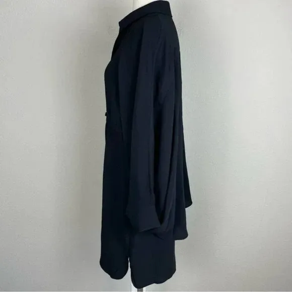 NWT Alexander Wang double layered Matrix capelet button up minimalist chic dress