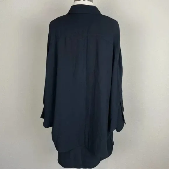 NWT Alexander Wang double layered Matrix capelet button up minimalist chic dress