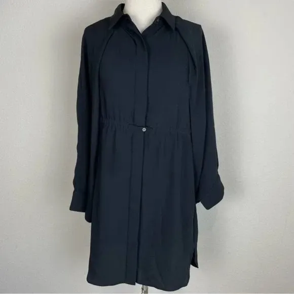 NWT Alexander Wang double layered Matrix capelet button up minimalist chic dress