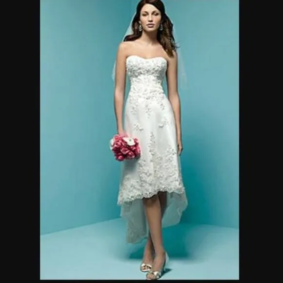 NWT Alfred Angelo Two piece high low beaded wedding dress