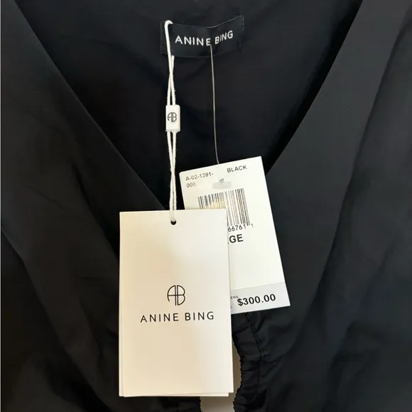 NWT Anine Bing Dione Black Cotton Cutout Midi Dress