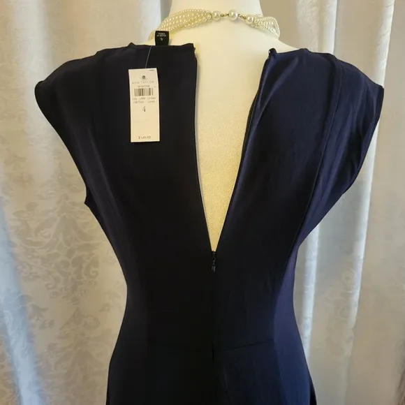 NWT Ann Taylor Women  Midi Flare Dress, Size 4,Color Navy Blue, Career, Business