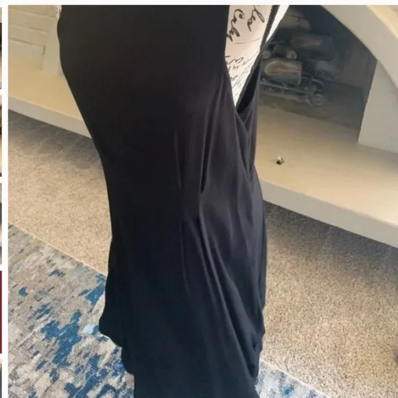 NWT Anthropologie dress Black sheath Y2K 90s minimalist sleeveless crepe sz 12