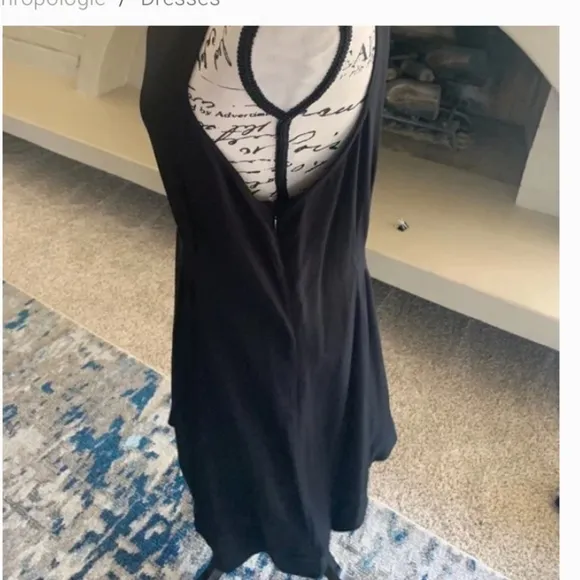 NWT Anthropologie dress Black sheath Y2K 90s minimalist sleeveless crepe sz 12
