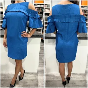 NWT Badgley Mischka Blue Luxury Sheath Dress $440