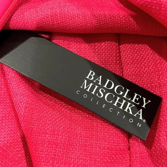 NWT Badgley Mischka Pink Luxury Barbiecore Sheath Dress $440