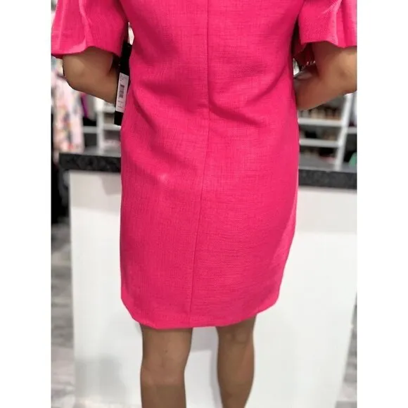 NWT Badgley Mischka Pink Luxury Barbiecore Sheath Dress $440