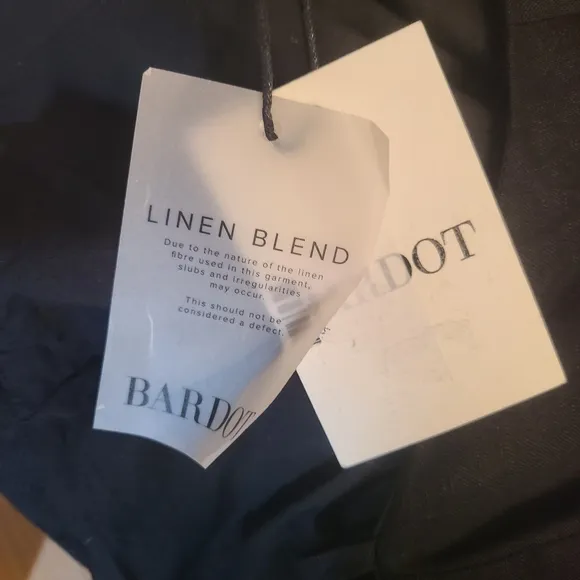 NWT BARDOT Black Linen Bodycon Sheath Midi Dress Size 10 Minimalist Neutral