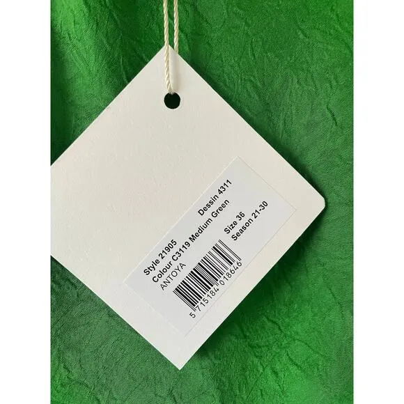 NWT BAUM UND PFERDGARTEN ANTOYA Kelly Green Midi Slip Dress Minimalist Lagenlook