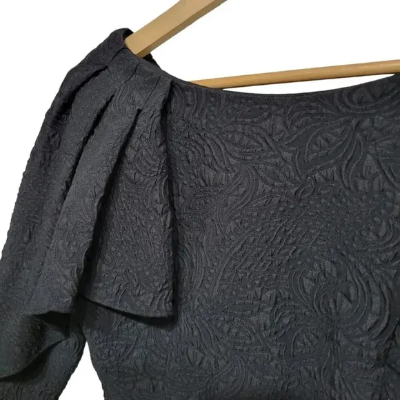 NWT BCBG MaxAzria Little Black Dress Puffy Scalloped Crepe Size 6