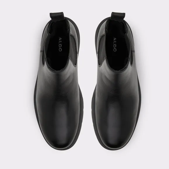 NWT Black Leather Mens Aldo Chelsea Boots Size 9.5
