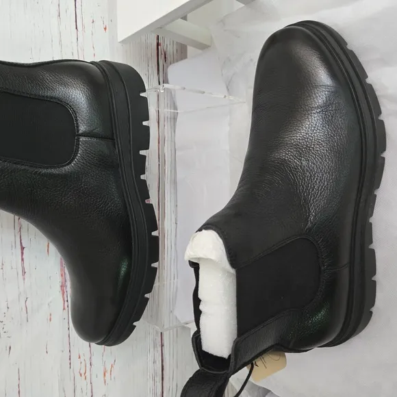 NWT Black Leather Mens Aldo Chelsea Boots Size 9.5