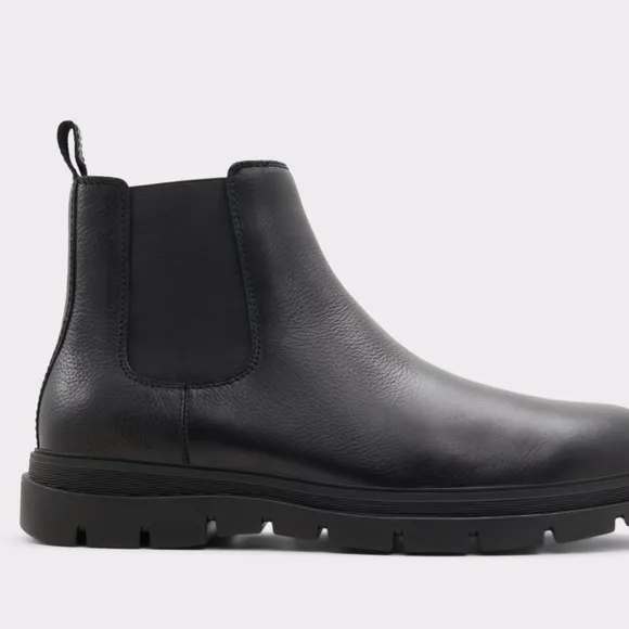 NWT Black Leather Mens Aldo Chelsea Boots Size 9.5