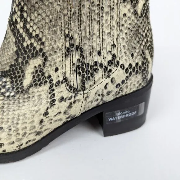 NWT Blondo Waterproof Snakeskin Side Zip Ankle Boots Size 7.5