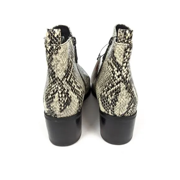 NWT Blondo Waterproof Snakeskin Side Zip Ankle Boots Size 7.5