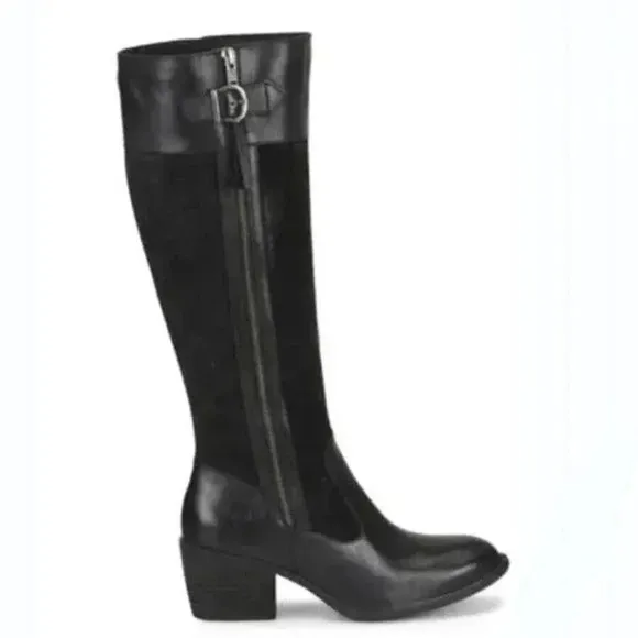 NWT Born Uchee Suede and Leather Boot in Black Sz 6.5.