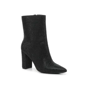NWT Boutique Black Rhinestone Ankle Boots