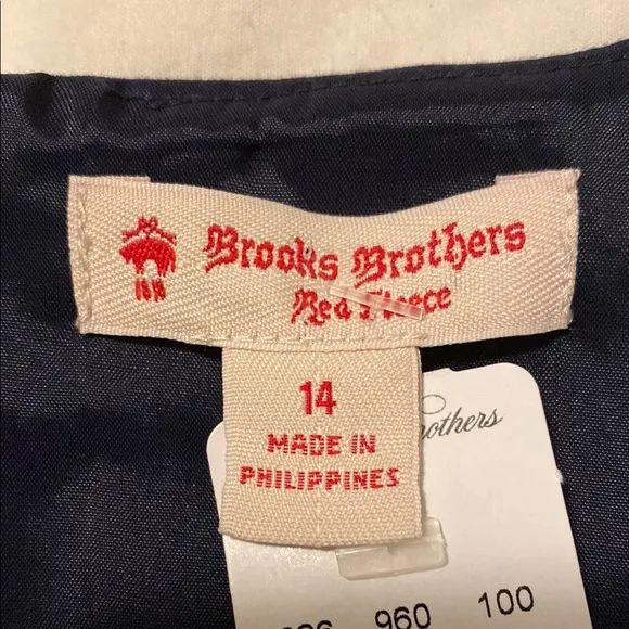 NWT Brooks Brothers Red Fleece navy &amp; white belted sleeveless sheath dress