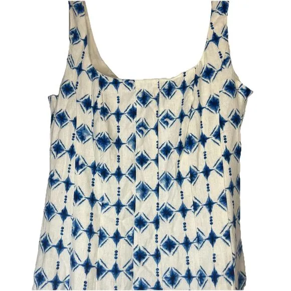 NWT CHRISTIAN LACROIX linen geometric Print Sleeveless fit flare Dress XS $498