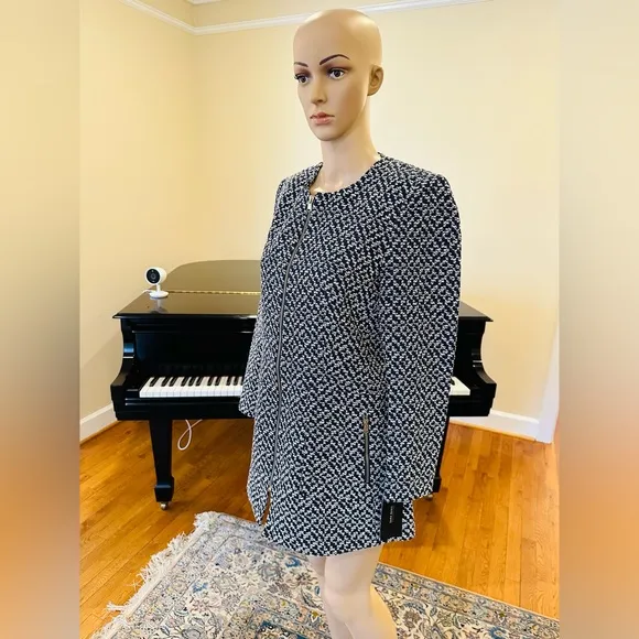 NWT classic minimalist Zara tweed frock coat