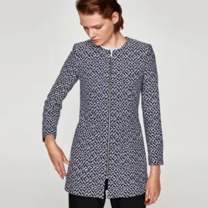 NWT classic minimalist Zara tweed frock coat