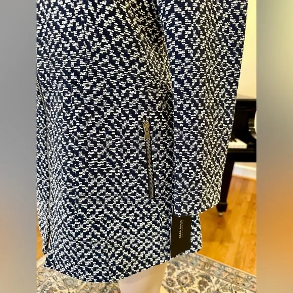 NWT classic minimalist Zara tweed frock coat