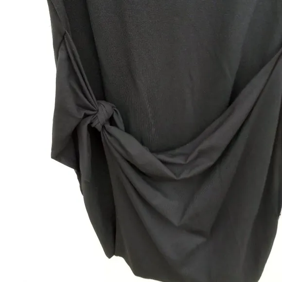 NWT Club Monaco Black Sarong Tie Dress Size L Classic Minimalist Versatile