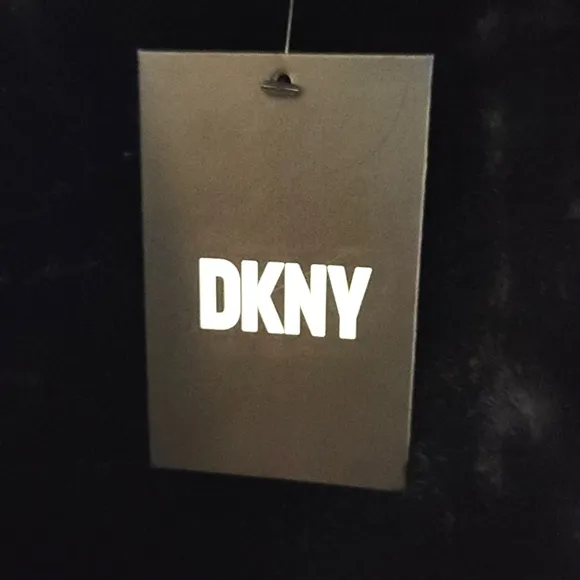 NWT DKNY Black Luxury Long Faux Fur Coat Women's Size XLarge MSRP $315