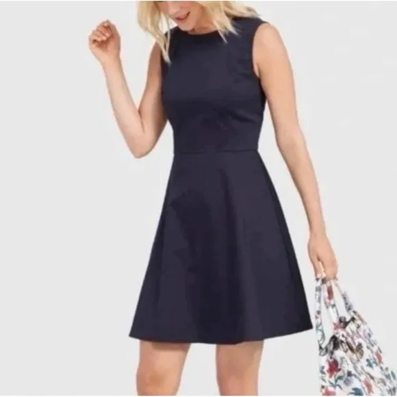 NWT Draper James A-Line Preppy Quiet Luxury Classy Coquette Mini Dress Sz 0 Navy