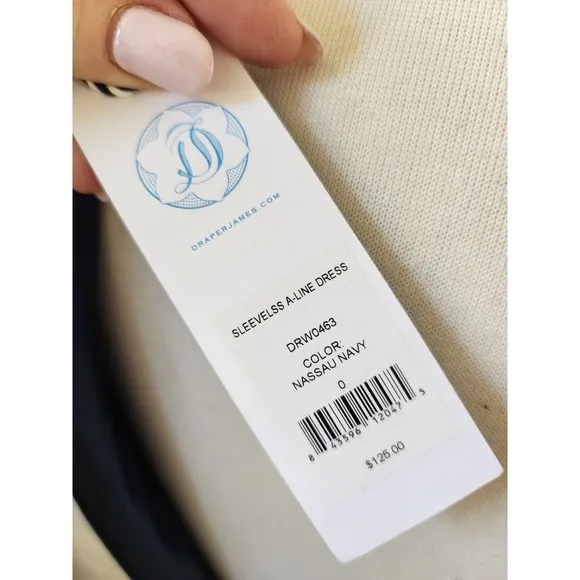 NWT Draper James A-Line Preppy Quiet Luxury Classy Coquette Mini Dress Sz 0 Navy
