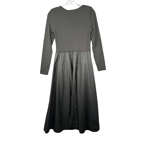 NWT Everlane Long Sleeve Dress XS Supima Cotton Minimalist Midi Ballet