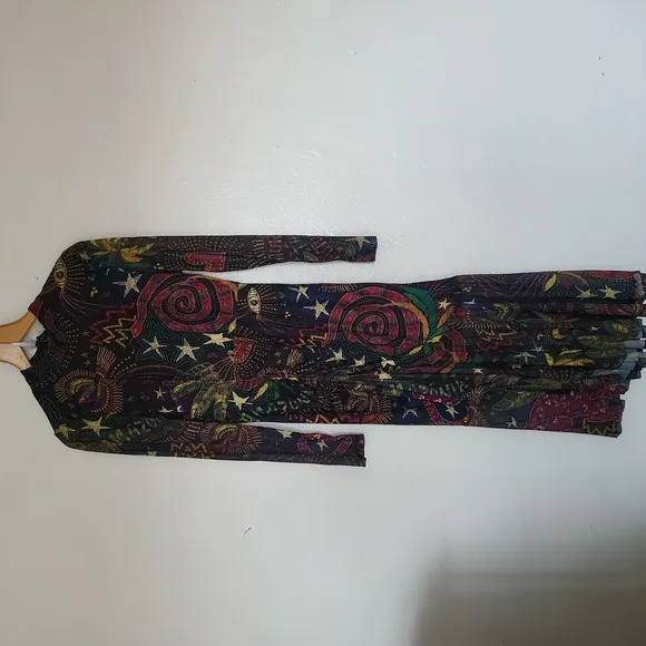 Nwt Farm Rio Black Amazonia Tulle Midi Dress sz-XL Stretchy fabric