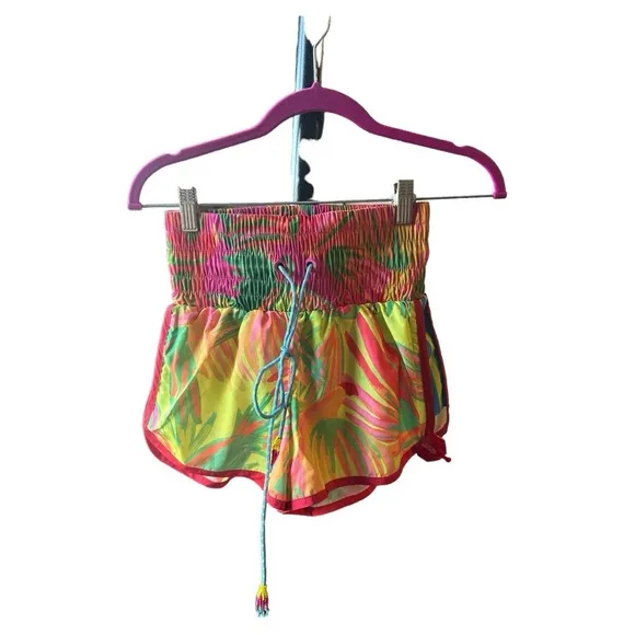 NWT FARM RIO Lime Painted Birds Shorts