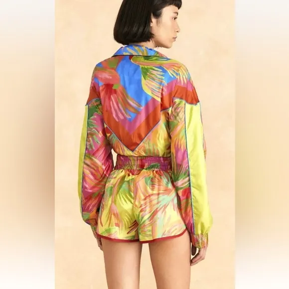 NWT FARM RIO Lime Painted Birds Shorts