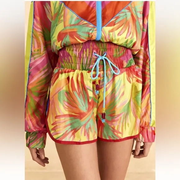 NWT FARM RIO Lime Painted Birds Shorts