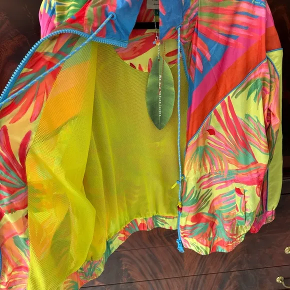 NWT FARM RIO Mixed Painted Birds Windbreaker