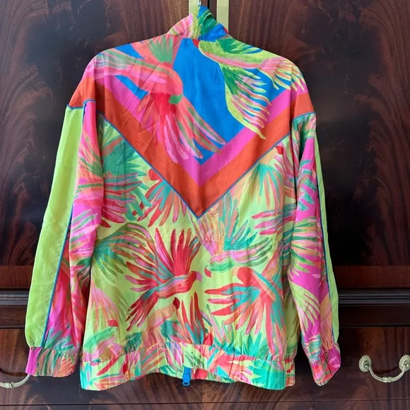NWT FARM RIO Mixed Painted Birds Windbreaker