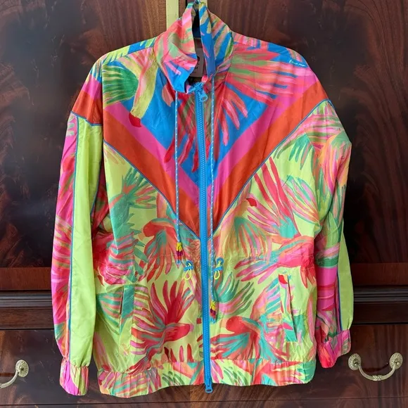 NWT FARM RIO Mixed Painted Birds Windbreaker