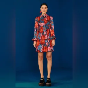 NWT Farm rio Navy Garden Smocked Mini Dress, Size S