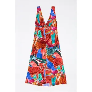 NWT Farm Rio Vibrant Animal Collage Midi Dress - medium