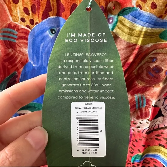 NWT Farm Rio Vibrant Animal Collage Midi Dress - medium